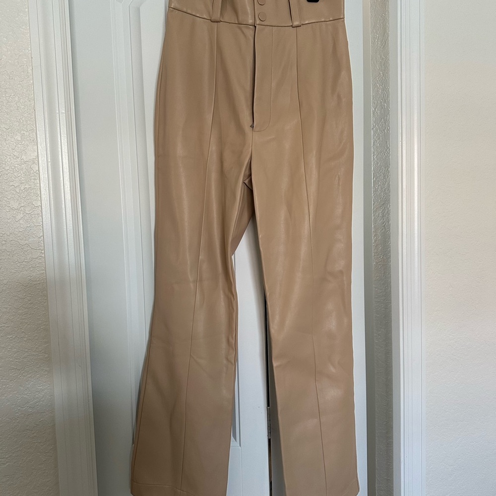 Bardot Cream Leather Pants